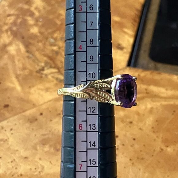 Rose de France Amethyst Sterling Silver Solitaire Ring Size 5 - Picture 8 of 8